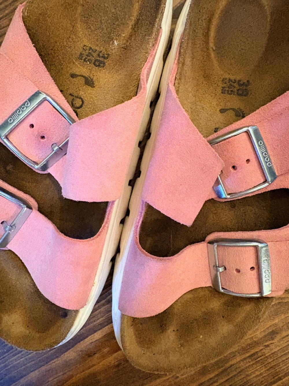 Arizona Chunky Papillo Suede Sandals in Candy Pink - Picture 3 of 5